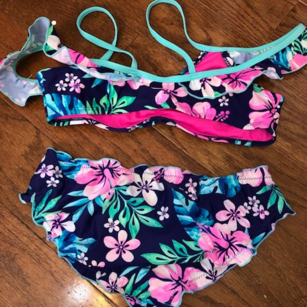 NWOT  Arizona Floral Bikini, Size 14